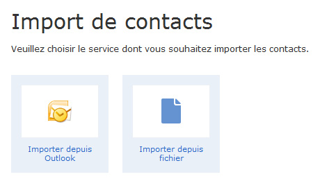 GMX: Import de contacts
