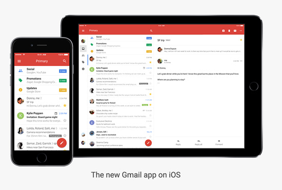 Gmail sur iOS : Pour le design