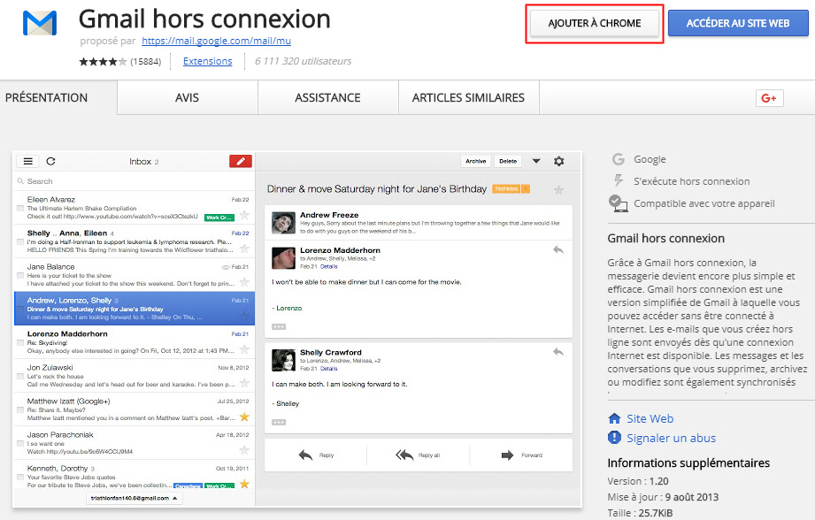 Consulter ses mails sans connexion avec Gmail hors connexion