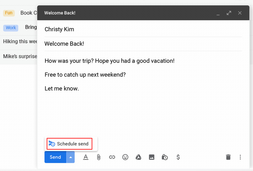 Gmail : Schedule Send