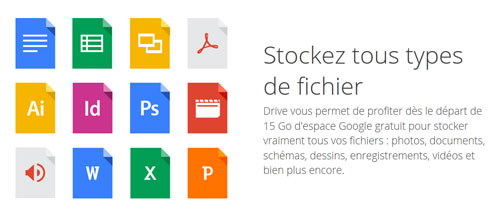 Google Drive Stockez tous types de fichier