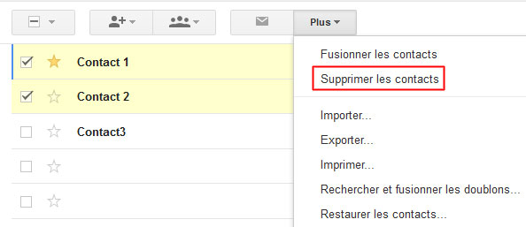 Comment supprimer un contact gmail