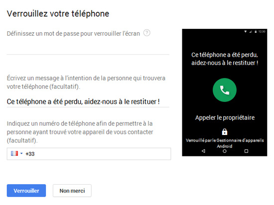 Google - Verrouillez votre téléphone