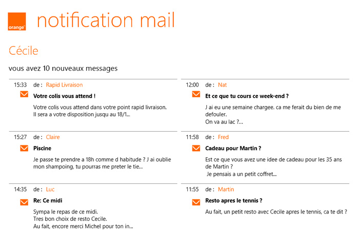 Consultez vos courriers électroniques grâce à la notification mail Orange ( PC )