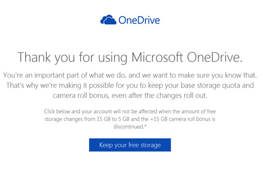 OneDrive : Microsoft souffle le chaud et le froid