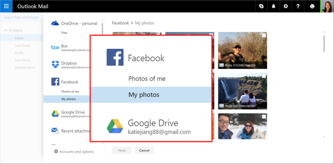 Facebook et Google Drive s’invitent au sein d’Outlook.com