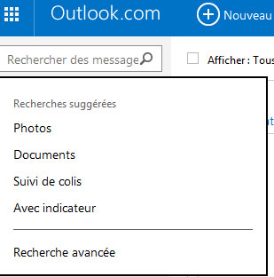 Outlook.com (Hotmail) recherche