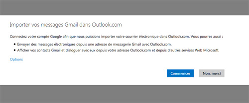 Outlook.com facilite l’importation d’un compte Gmail