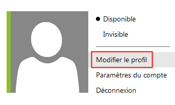 Outlook.com : Modifier le profil