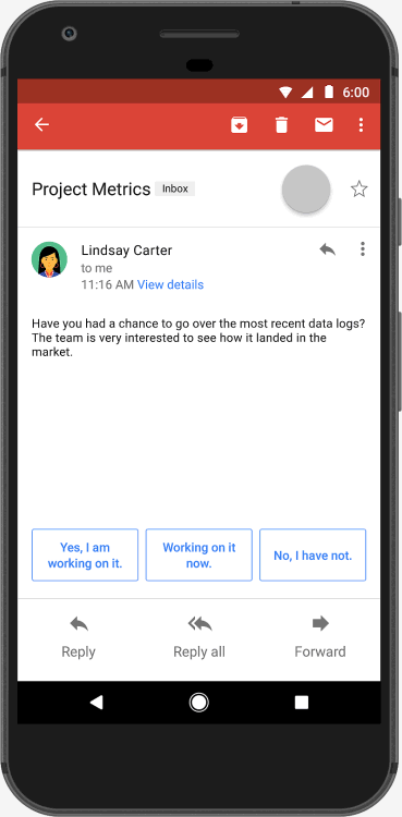 Smart Reply s’invite sur Gmail