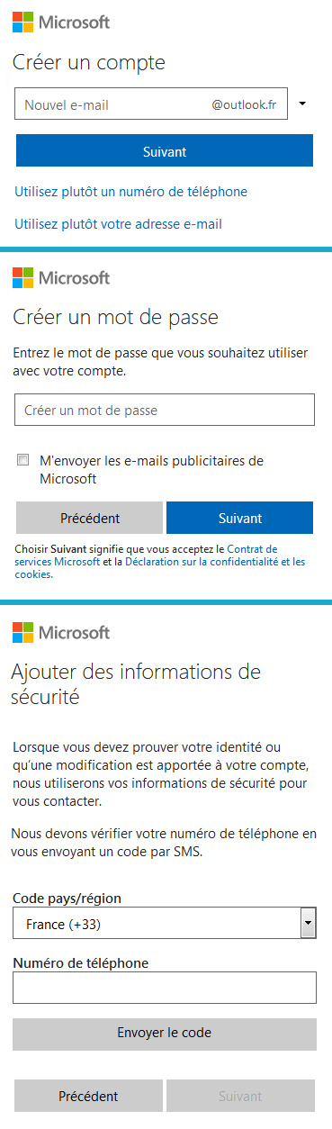 Hotmail créer un compte