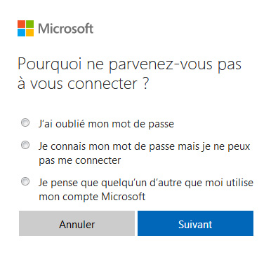 Outlook.com : J'ai oublié mon mot de passe