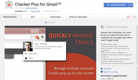 Checker Plus for Gmail, pour plus de simplicité