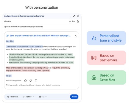 Google améliore « Aidez-moi à écrire » avec Gemini