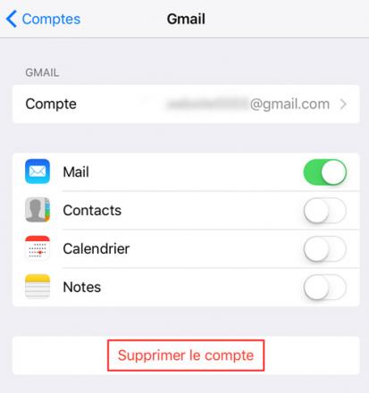 Supprimer son adresse mail via son iPhone iOS 11