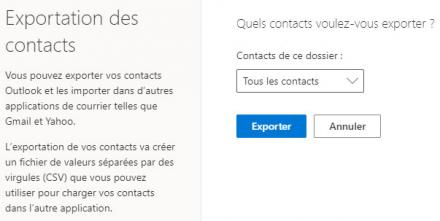 Comment exporter des contacts Outlook dans un fichier CSV ?