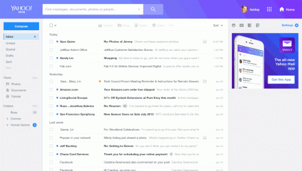 Nouveau design pour la messagerie Yahoo Mail