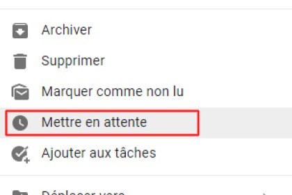 Comment mettre un e-mail en attente ?