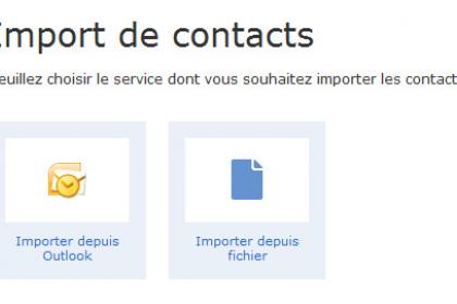 GMX: Import de contacts