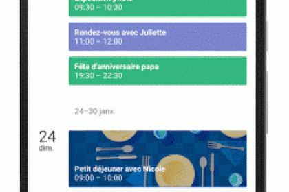 L’auto-complétion intelligente en français de Google Agenda Mobile