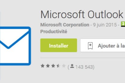 L’application Android Outlook tout version