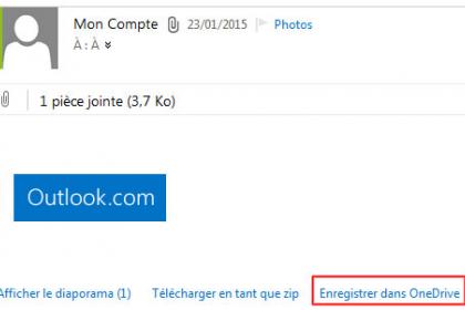 Outlook.com (Hotmail) Enregistrer dans OneDrive