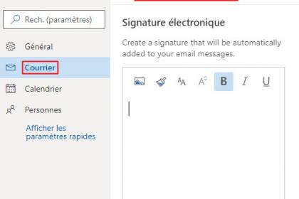 Personnaliser une signature Outlook.com
